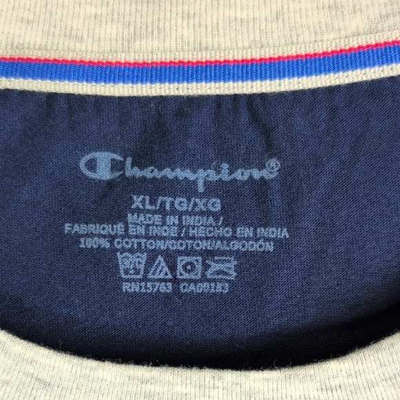 Championโ Blue Short Sleeve Tee with Crew Neck and Sporty Style Sleep Shirt. XL. - Picture 4 of 6